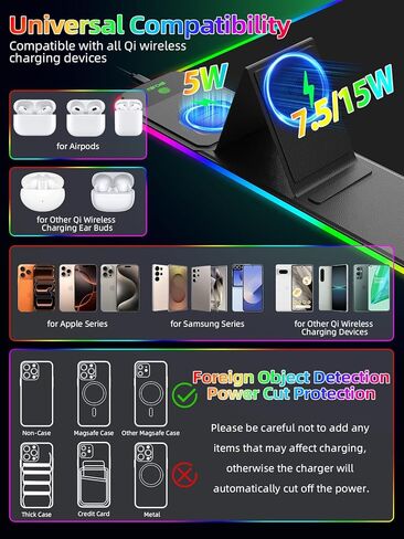Mouse Pad with Wireless Charger Foldable Phone Holder, XXL RGB Gaming Mousepad 31.5"x15.8" Large Desk Mat for Keyboard, Black Desk Pad with Dual Qi Charging Station, 11 Colors 5 Modes in Kuwait
