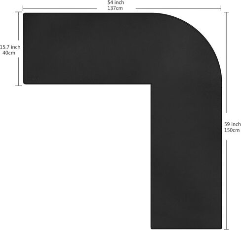 Cacoy 54" x 59" L-Shaped Desk Pad, PU Leather Corner Desk Mat, L Shape Gaming Computer Mouse Pad, Waterproof Office Writing Mat, Corner Mouse Mat for L Shape Computer Desk, Black in Saudi Arabia
