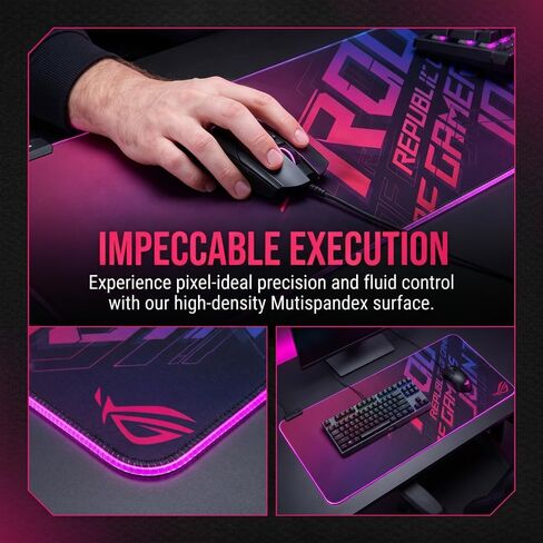 Luminous RGB Gaming Desk Mat, Large Mouse Pad, Wear-Resistant Non-Slip Pad, PC Accessory,27.58"x11.82" in Kuwait