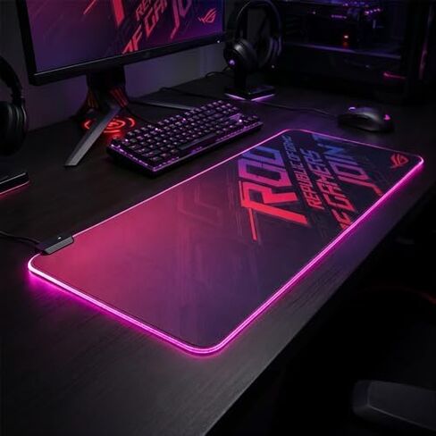 Luminous RGB Gaming Desk Mat, Large Mouse Pad, Wear-Resistant Non-Slip Pad, PC Accessory,27.58"x11.82" in Kuwait
