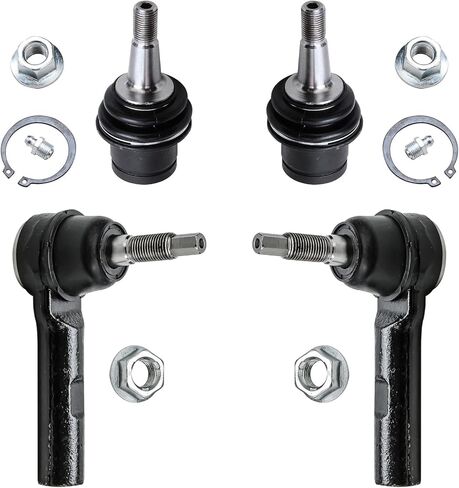Detroit Axle - RWD Front 4pc Suspension Kit for Chrysler 300 Dodge Challenger Charger Magnum, 2 Lower Ball Joints 2 Outer Tie Rod Ends Replacement in Kuwait