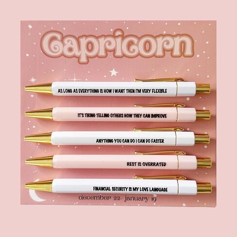 5pcs Funny Gemini Pens - 12 Constellation Birthday Gift, Office School Writing Pens for Friends and Colleague, Smooth Writing, Quick Drying Black Ink (Gemini) in Saudi Arabia