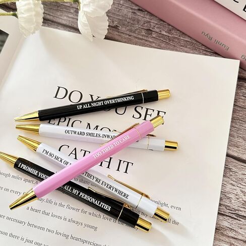 5pcs Funny Gemini Pens - 12 Constellation Birthday Gift, Office School Writing Pens for Friends and Colleague, Smooth Writing, Quick Drying Black Ink (Gemini) in Kuwait
