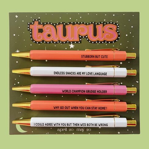 5pcs Funny Gemini Pens - 12 Constellation Birthday Gift, Office School Writing Pens for Friends and Colleague, Smooth Writing, Quick Drying Black Ink (Gemini) in Kuwait