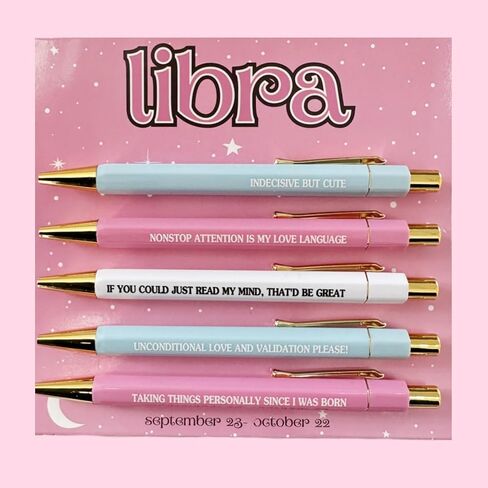5pcs Funny Gemini Pens - 12 Constellation Birthday Gift, Office School Writing Pens for Friends and Colleague, Smooth Writing, Quick Drying Black Ink (Gemini) in Kuwait