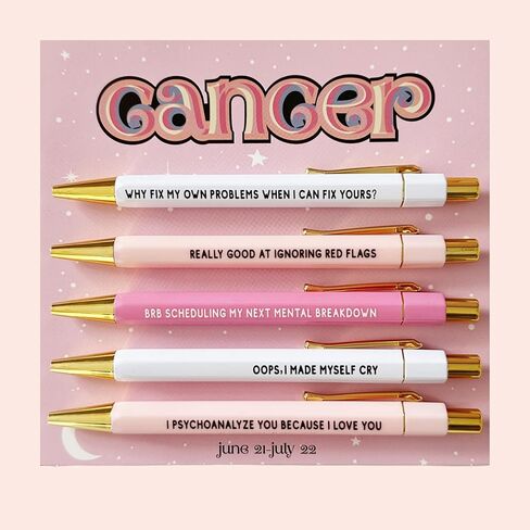 5pcs Funny Gemini Pens - 12 Constellation Birthday Gift, Office School Writing Pens for Friends and Colleague, Smooth Writing, Quick Drying Black Ink (Gemini) in Kuwait