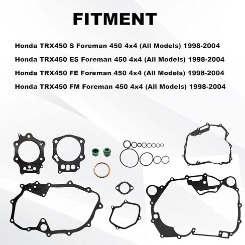 Engine Gasket Complete kit Compatibility with Honda Foreman 450 TRX450ES TRX450E TRX450FE TRX450FM 4x4 1998-2004, Black, Asbestos-Free Material in Kuwait