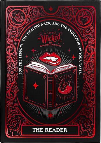 مجلة ConQuest Journal A Little Wicked Dark Romance Reading Journal، غلاف مقوى، غلاف مسطح، أكثر من 260 صفحة مراجعة، ورقة ملصقات كتابية، تفاصيل رقائق حمراء، حواف مرشوشة، 2 إشارة مرجعية شريطية، 8 بوصة × 6.5 بوصة in Kuwait
