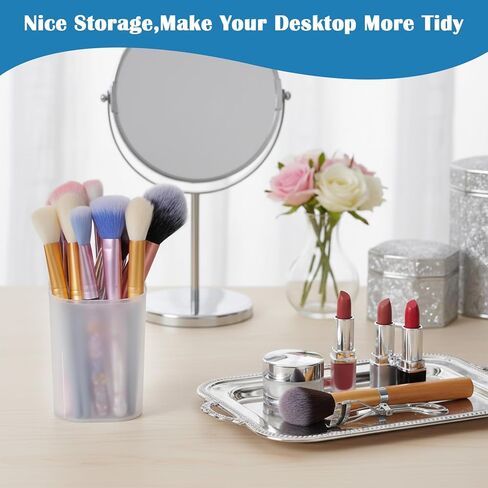 40 Pack Pen Holders Pencil Cups for Desk Organizers and Storage Plastic Matte Translucent Office Home Supplies, 3.62 x 2.8 x 2.8 Inches in Saudi Arabia