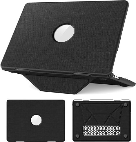 حافظة Batianda Premium PU من الجلد لجهاز MacBook Pro الجديد 13 بوصة 2020 2022 موديل A2338 M2 A2251 A2289 حامل مغناطيسي قابل للطي (يحمل 20 رطلاً) وبطانة من الألياف الدقيقة - غطاء واقٍ للأعمال، وردي in Kuwait