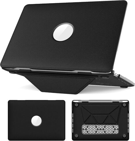 حافظة Batianda Premium PU من الجلد لجهاز MacBook Pro الجديد 13 بوصة 2020 2022 موديل A2338 M2 A2251 A2289 حامل مغناطيسي قابل للطي (يحمل 20 رطلاً) وبطانة من الألياف الدقيقة - غطاء واقٍ للأعمال، وردي in Kuwait