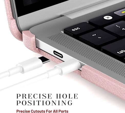 حافظة Batianda Premium PU من الجلد لجهاز MacBook Pro الجديد 13 بوصة 2020 2022 موديل A2338 M2 A2251 A2289 حامل مغناطيسي قابل للطي (يحمل 20 رطلاً) وبطانة من الألياف الدقيقة - غطاء واقٍ للأعمال، وردي in Kuwait
