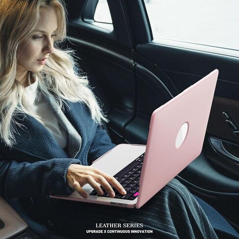 حافظة Batianda Premium PU من الجلد لجهاز MacBook Pro الجديد 13 بوصة 2020 2022 موديل A2338 M2 A2251 A2289 حامل مغناطيسي قابل للطي (يحمل 20 رطلاً) وبطانة من الألياف الدقيقة - غطاء واقٍ للأعمال، وردي in Kuwait