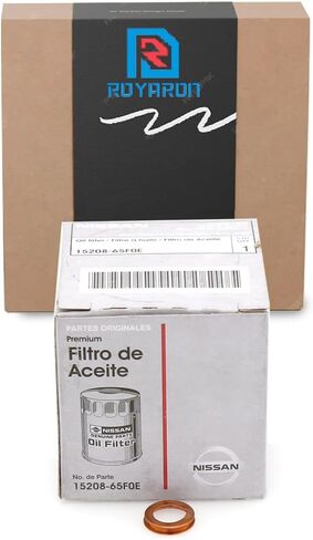 Engine Oil Filter 15208-65F0E with Oil Drain Plug Gasket 11026-JA00A – Genuine OEM Replacement Oil Change Service Kit for Nissan/Infiniti Select Models in Saudi Arabia