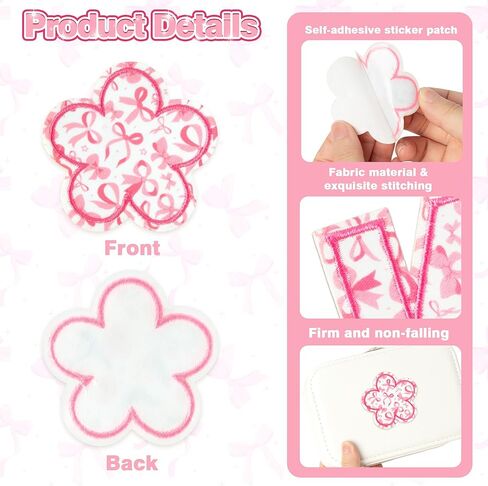 ANGOLIO Self-Adhesive Letter Patches for Kids Bags, 108Pcs Pink Bow Bowknot A-Z Alphabet Appliques, Cute Fabric Letters Sticker Stick on Patches for Clothing Jackets Jeans Caps Cosmetic Bag Pillowcase in Kuwait
