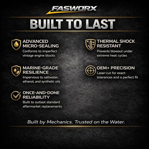 FASWORX Powerhead Gasket Set for Johnson Evinrude 9.9HP 10HP 14HP 15HP Outboards 1974-1992, Cylinder Crankcase Rebuild Kit Replaces OMC BRP OEM 394546 0394546 391507, 2-Stroke Only in Kuwait