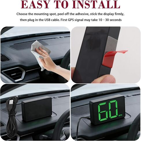 GPS Speedometer MPH with HD Large Font Display,USB Plug & Play Digital Speedometer for Car with USB Port Connection,Portable Car Speedometers Automotive Accessories in Kuwait