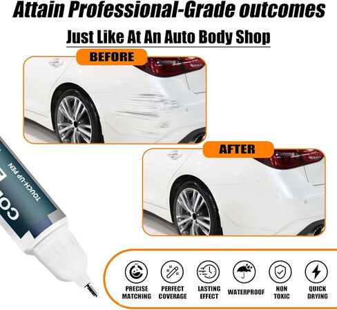 Car Touch up Paint(QAK Glacier White) Compatible with INFINITI, Car Paint Pen Scratch Repair Two-In-One Touch Up Paint, Premium Car Scratch Remover for Deep Scratches in Saudi Arabia