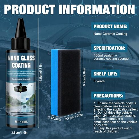 3.38 Oz Graphene Ceramic Coating, Extreme Hydrophobic Ceramic Coating for Cars, High Gloss, Anti-Scratch and Long-Lasting Protection in Saudi Arabia