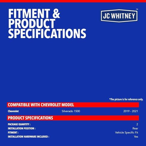 JC Whitney JFBAJCWSG00138 مجموعة من 2 واقيات طينية خلفية - متوافقة مع شيفروليه سيلفرادو 1500 2019-2021 in Kuwait