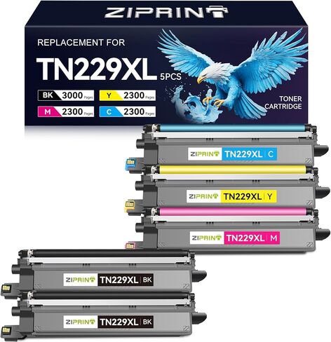 ZIPRINT TN229 TN229XL Toner Cartridges Compatible Replacement for Brother MFC-L3780CDW Toner Cartridges MFC-L3720CDW HL-L3280CDW HL-L3220CDW HL-L3300CDW HL-L3295CDW Printer (TN229XL 5 Pack) in Saudi Arabia
