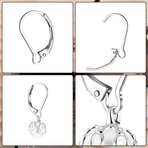 50 PCS Stainless Steel Earring Hooks Silver Earring Hooks for Jewelry Making Leverback Earrings for Women Earrings Hook Making Repair Supplies French Ear Wire Findings for Women DIY Crafts Jewelry in Kuwait