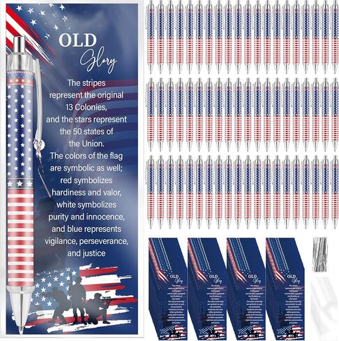 24 Pcs Veterans Day Ballpoint Pens, Retractable Patriotic Black Ballpoint Smooth Writing Pens with American Flag Design, Veterans Day Gifts Bulk for Men Women Students Office School in Saudi Arabia