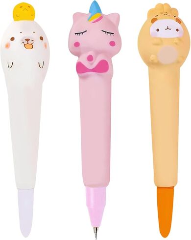KatchOn, Squishy Pen Gifts for Classroom - 3 Pcs | Kawaii Kpop Pens, Cute Gel Pens for School, Office Desk | Back to School Supplies, Pastel Colors Fine Point Smooth Writing, Journaling, School in Kuwait
