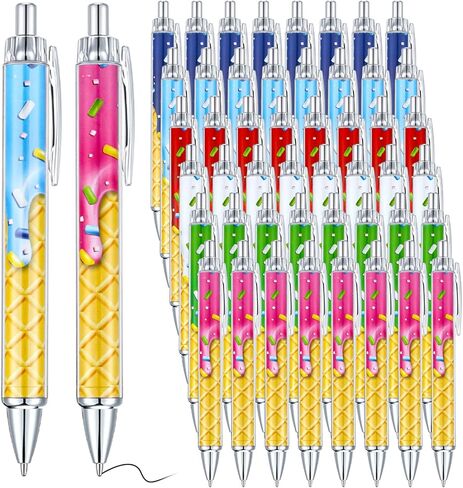 48 Pcs Ice Cream Drip Baseball Party Favors Baseball Ballpoint Pens Bulk Ice Cream Drip Retractable Black Ink Pens for Youth Sport Team Gifts Season Reward Office Sport Lover (Classic) in Saudi Arabia