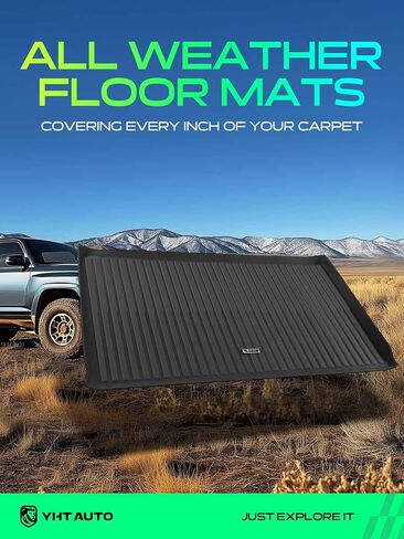 YHTAUTO Cargo Mat Compatible with Ford Expedition & Lincoln Navigator 2007-2017 EL L, TPE Floor Liners All-Weather Protection Custom Fit, Cargo Mat, Black in Kuwait