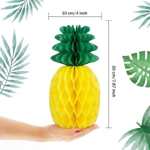 ديكورات حفلات Luau - 5 قطع من قطع مركزية على شكل قرص العسل على شكل أناناس لمستلزمات حفلات أعياد الميلاد ذات طابع هاواي | ديكورات الحفلات الاستوائية لحمام سباحة الشاطئ الصيفي in Kuwait