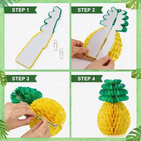 ديكورات حفلات Luau - 5 قطع من قطع مركزية على شكل قرص العسل على شكل أناناس لمستلزمات حفلات أعياد الميلاد ذات طابع هاواي | ديكورات الحفلات الاستوائية لحمام سباحة الشاطئ الصيفي in Kuwait