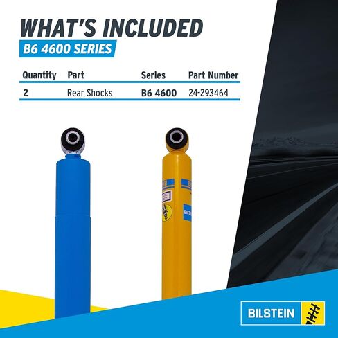 Bilstein Pair of Rear B6 4600 Series Shocks Compatible with 2019-2025 Silverado/Sierra 1500 w/o Active Ride Control Suspension and with 0" Rear Lift excl. Trail Boss Models in Kuwait