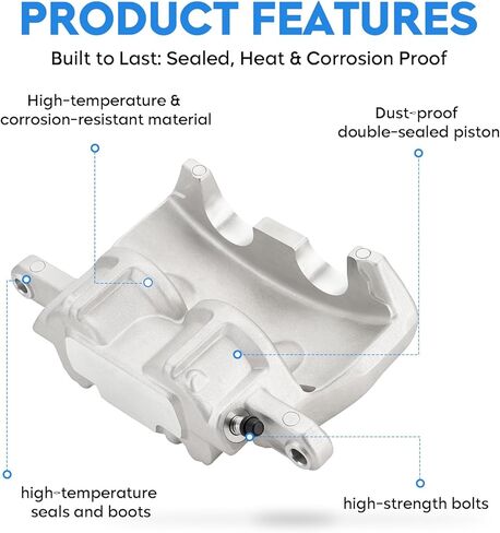 Front Brake Calipers for Dodge Charger 2006-2021, Challenger 09-20, for Chrysler 300 05-20, 200 13-14, for Magnum/Avenger/Caliber, Driver & Passenger Side, Replace 18-5016 18-5017, 2PCS w/Bracket in Saudi Arabia