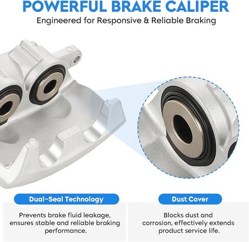 Front Brake Calipers for Dodge Charger 2006-2021, Challenger 09-20, for Chrysler 300 05-20, 200 13-14, for Magnum/Avenger/Caliber, Driver & Passenger Side, Replace 18-5016 18-5017, 2PCS w/Bracket in Saudi Arabia