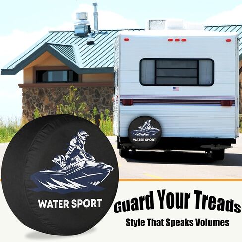 Camper Spare Tire Cover Jet Ski Sport RV Tire Cover Sunproof DustProof Universal for Trailer SUV Camp Travel Trailer 12" 13" 14" 15" 16" 17 Inch in Saudi Arabia