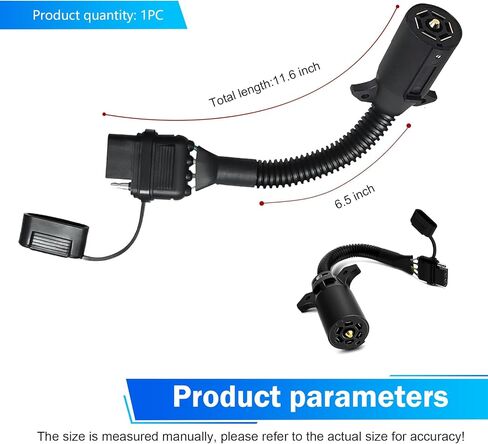 7 Pin to 4 Pin Trailer Adapter, Plug Play 7 Way Blade to 4 Way Harness Cable Converter, Waterproof High-power Pigtail Wiring Harness, Universal for RVs Trailers (Black) in Saudi Arabia
