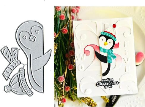 Penguin Metal Die Cuts Dies Stencil, Penguin Cutting Dies Cut Stencils DIY Scrapbooking Cards Photo Album Craft Decorative Embossing Paper Dies for Album Card Scrapbooking Making in Kuwait