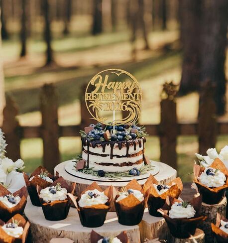 Happy Retirement 2026 Cake Topper, I’m Retired Cake Decor, Happy Retirement Party Decorations, Retiring Decoration for Man/Woman, Farewell/Going Away Party Decor Gold Glitter in Saudi Arabia