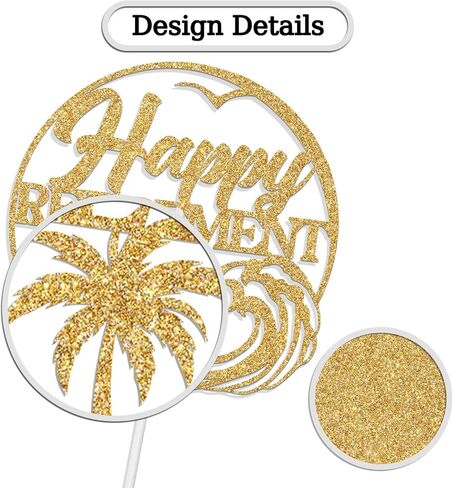 Happy Retirement 2026 Cake Topper, I’m Retired Cake Decor, Happy Retirement Party Decorations, Retiring Decoration for Man/Woman, Farewell/Going Away Party Decor Gold Glitter in Saudi Arabia