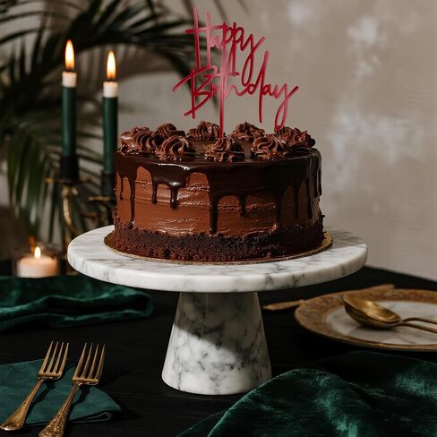 Acrylic Birthday Cake Topper - 5.3'' x 7.2'' Red Happy Birthday Sign for Party Supplies, Cake Decorations and Anniversary in Saudi Arabia
