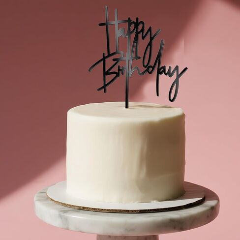 Acrylic Birthday Cake Topper - 5.3'' x 7.2'' Red Happy Birthday Sign for Party Supplies, Cake Decorations and Anniversary in Saudi Arabia