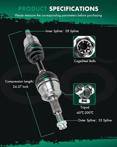SCITOO Front CV Axle Shaft Assembly For Chevrolet Colorado,For GMC Canyon 2015-2022 Front Left Driver or Right Passenger Side 66-1633 4WD 1pcs in Kuwait
