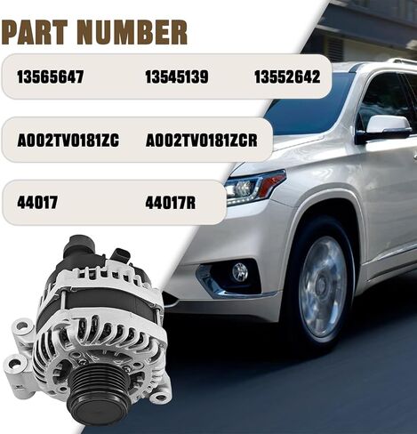 13552642 Alternator Compatible with Chevrolet Traverse 2018-2022 Compatible with Buick Enclave 2018-2022 3.6L V6 170A 12V 6-Groove Pulley Clockwise Replace# 13565647 13545139 in Saudi Arabia