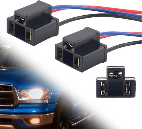 2PCS H4 Female Headlight Connector,18AWG Car Headlight Socket Pigtail Connector as Replacement Accessory,12V 3-pin Car Headlights Pigtail Connectors as Headlights Harness Socket in Saudi Arabia