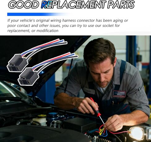 2PCS H4 Female Headlight Connector,18AWG Car Headlight Socket Pigtail Connector as Replacement Accessory,12V 3-pin Car Headlights Pigtail Connectors as Headlights Harness Socket in Saudi Arabia