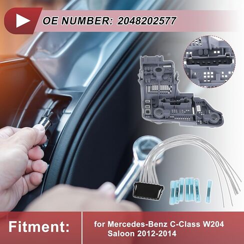 Right Tail Light Socket Wiring for Mercedes-Benz C-Class W204 Saloon 2012-2014 No.2048202577 Bulb Pigtail Harness ​Pre-Wired Plug Heat Shrink Tubing in Kuwait