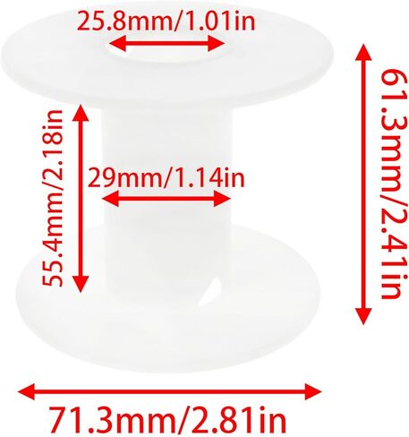 Xhziy White Plastic Spool Empty Plastic Spool 71mm / 2.8 inches Empty Spool Spindle Tool for String with Beads Spool Rope in Kuwait