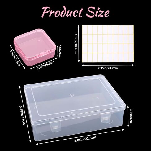 30 Pcs Small Clear Plastic Bead Organizer Box, Pink Box-Bead Organizer Box with Stickers, Mini Craft Storage Boxs with Hinged Lid, Stackable & Portable Boxs for Jewelry, Diamond Art, Small Parts in Saudi Arabia