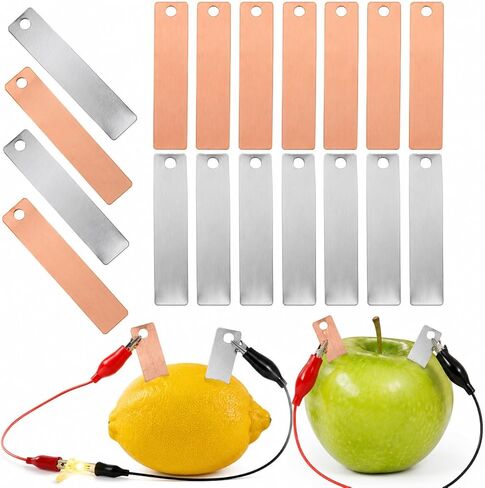 72 Pcs Copper and Zinc Strips for Fruit Battery Science Experiment, 36 Pairs Metal Plates for Physics Classroom Labs, Educational Bio-Energy Kit for DIY Potato Clock, STEM Supplies in Kuwait